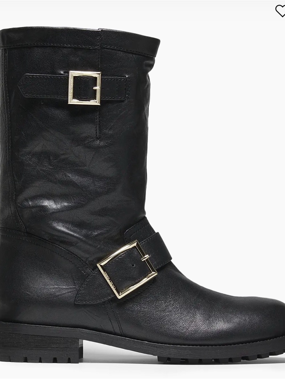 Jimmy Choo Biker Leather Boot in Black Size 6.5